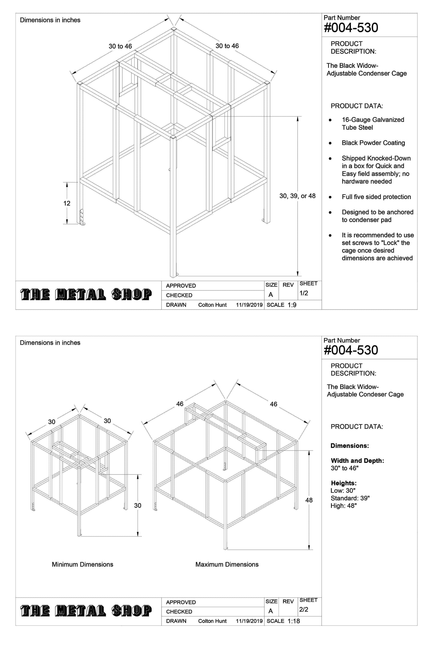 The Metal Shop Condenser Security Cage Submittal